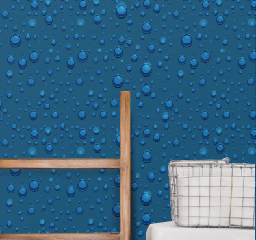 Papier peint salle de bain surface des gouttelettes d'eau - TenStickers
