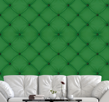 Papier peint motif surface verte matelassée - TenStickers