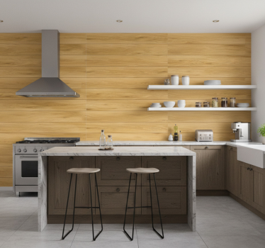 Papier peint motif texture bois naturel - TenStickers