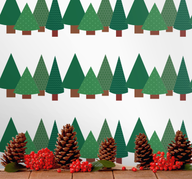 Papier peint Noël conifères à pomme de pin - TenStickers