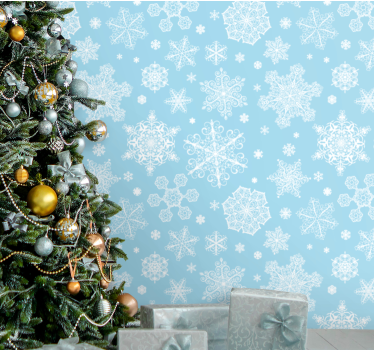 Papier peint Noël élégance du flocon de neige - TenStickers