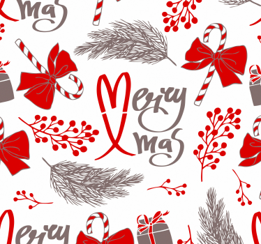 Papier peint Noël éléments de vacances festives - TenStickers