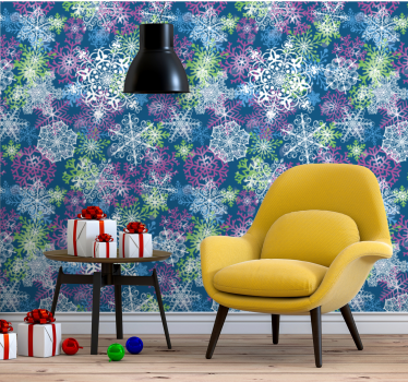 Papier peint Noël ensemble de flocon de neige - TenStickers