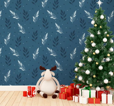 Papier peint Noël feuillage saisonnier - TenStickers