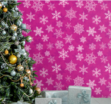 Papier peint Noël flocons de neige de vacances - TenStickers
