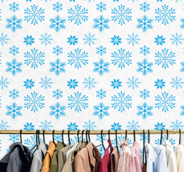 Papier peint Noël flocons de neige d'hiver - TenStickers