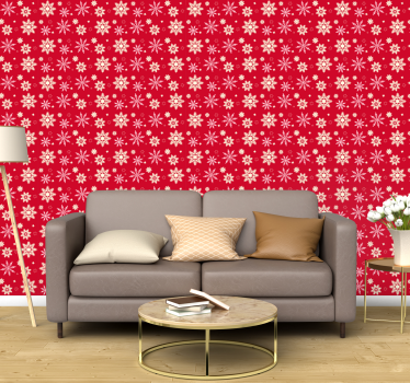 Papier peint Noël flocons de neige festifs - TenStickers
