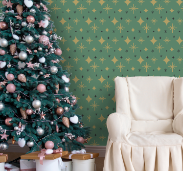 Papier peint Noël géométrie festive - TenStickers