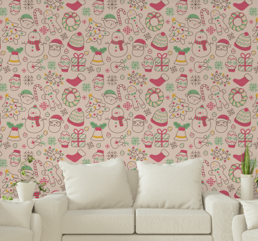 Papier peint Noël joie des fêtes - TenStickers