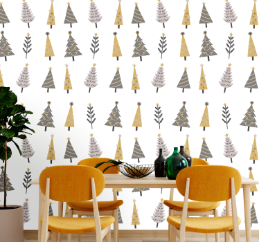 Papier peint Noël modèle d'arbre de vacances - TenStickers
