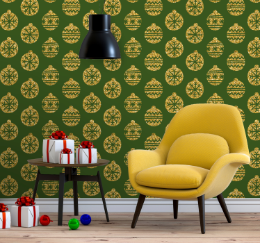 Papier peint Noël modèle d'ornement festif - TenStickers