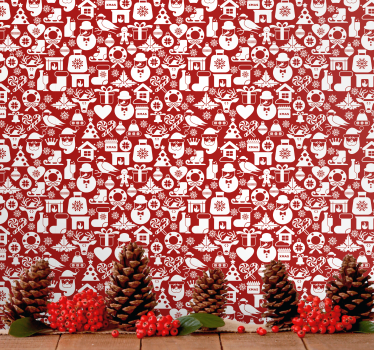 Papier peint Noël modèles de vacances festives - TenStickers