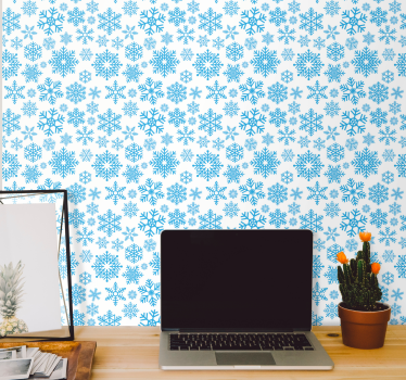 Papier peint Noël motif de flocon de neige saisonnier - TenStickers