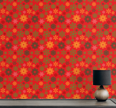 Papier peint Noël motif de flocons de neige festifs - TenStickers