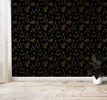 Papier peint Noël motif de formes géométriques - TenStickers