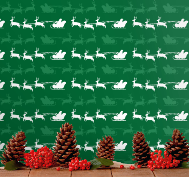 Papier peint Noël motif de traîneau de vacances - TenStickers