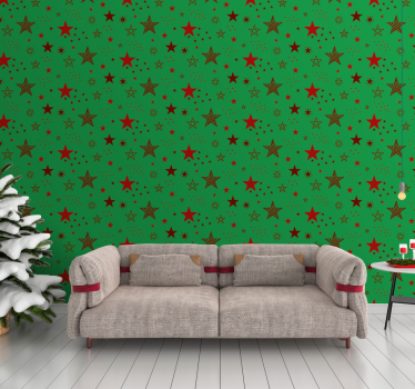 Papier peint Noël motif d'étoiles - TenStickers