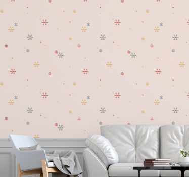 Papier peint noël motif flocon de neige - TenStickers