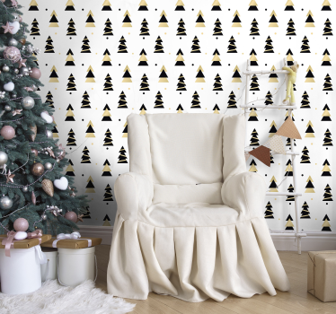 Papier peint Noël pins stylisés - TenStickers
