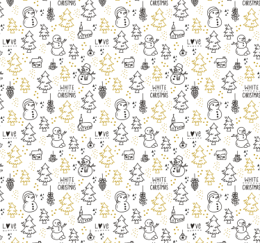 Papier peint Noël scène hivernale festive - TenStickers