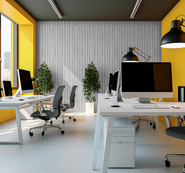 Papier peint bureau lattes en ciments - TenStickers