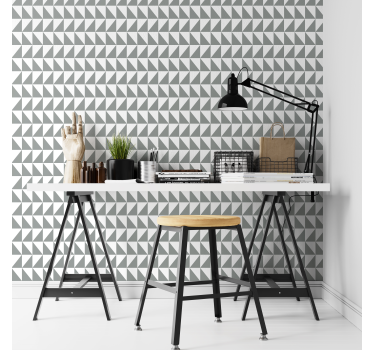 Papier peint bureau motif géométrique gris - TenStickers