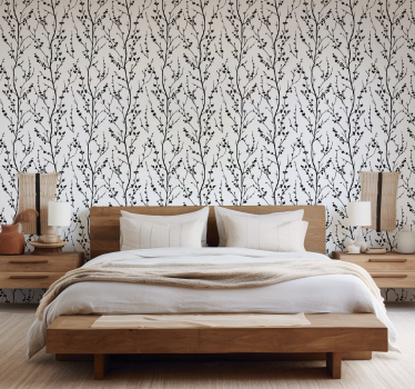 Papier peint tête de lit grosses branches fines - TenStickers