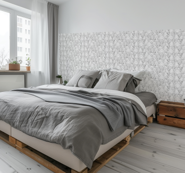 Papier peint tête de lit motif gris ondulé - TenStickers
