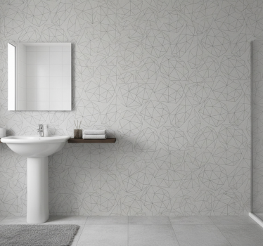 Papier peint salle de bain argent brillant gemme - TenStickers