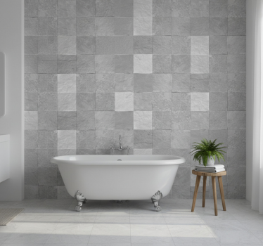 Papier peint salle de bain carrelage marbré - TenStickers