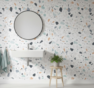Papier peint salle de bain mélange de galets colorés - TenStickers