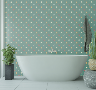 Papier peint salle de bain modèle de canard en caoutchouc - TenStickers
