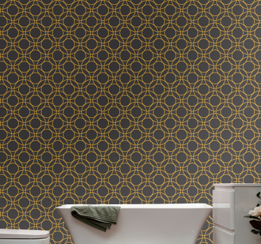 Papier peint salle de bain motif de cercle - TenStickers