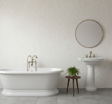 Papier peint salle de bain motif feuilles fines - TenStickers