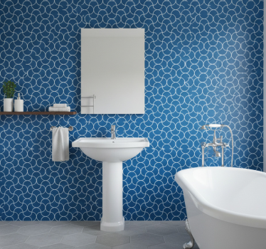 Papier peint salle de bain motif vague géométrique - TenStickers
