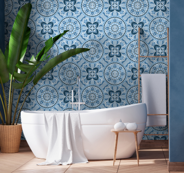 Papier peint salle de bain style mandala - TenStickers