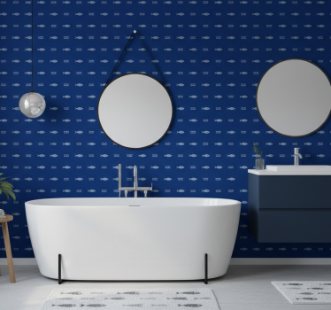 Papier peint salle de bain tapis de bain motif poisson - TenStickers