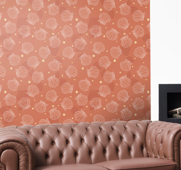 Papier peint salon Coquillages et étoiles - TenStickers