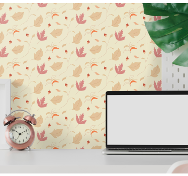 Papier peint feuilles d'automne orangées - TenStickers