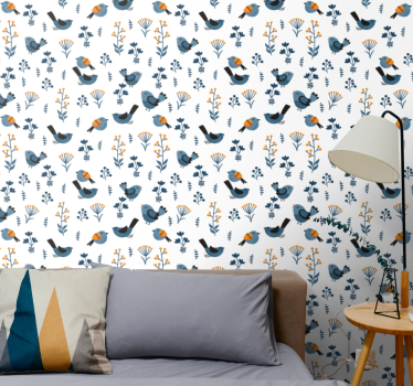 Tapisserie chambre sticker d'oiseaux de printemps - TenStickers