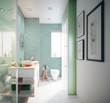 Papier peint salle de bain vagues de l'océan relaxantes - TenStickers