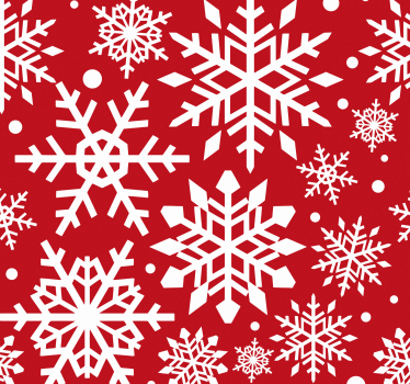 Papier peint salon flocons de neige rouges - TenStickers